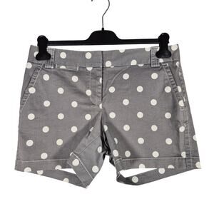 J. Crew Gray Polka Dot Stretch Chino Shorts Womens size 6